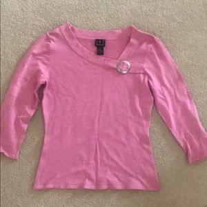 INC petite M pink 3/4 sleeve top